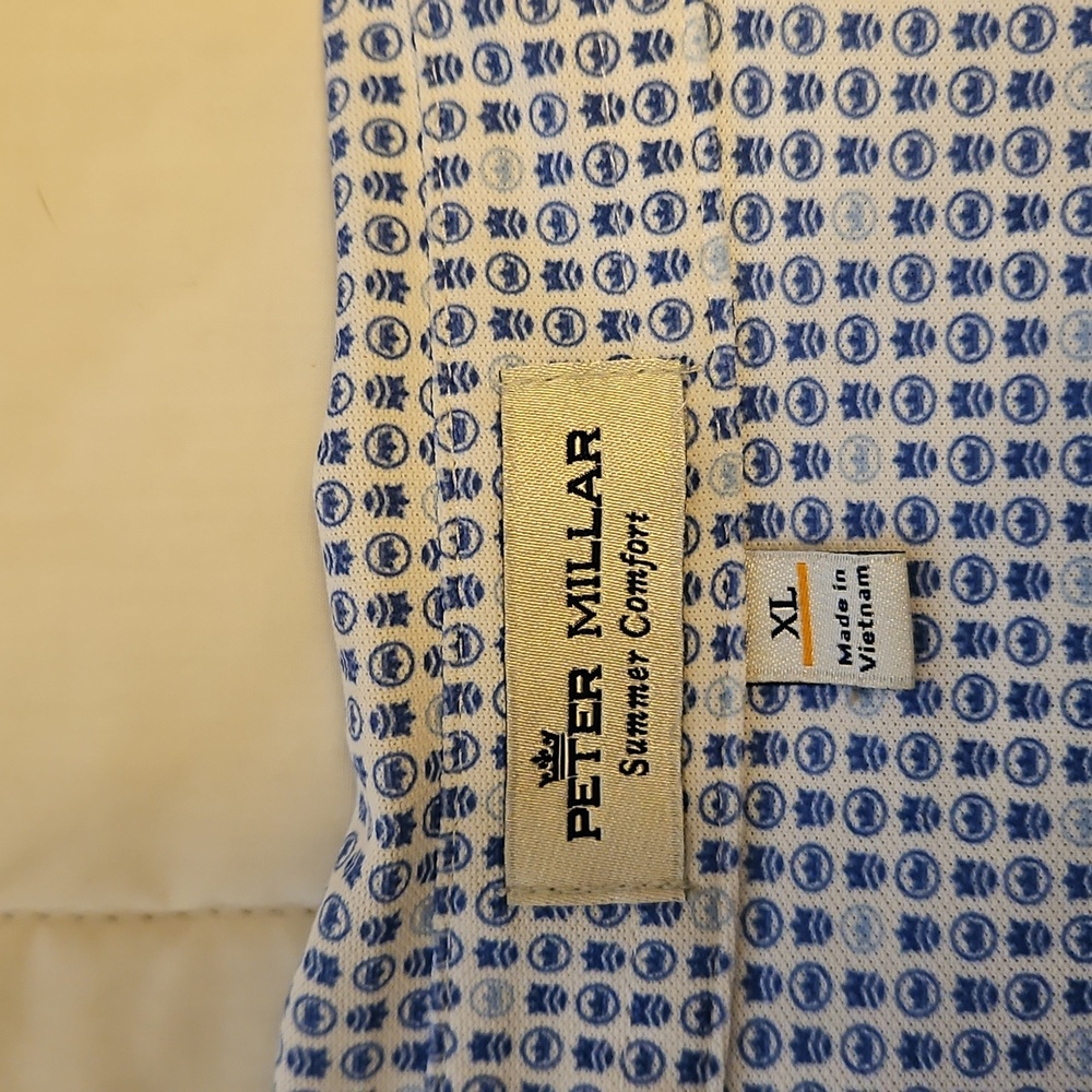 Peter Millar Blue Casual 3/4 Button Shirt - Picture 3 of 3